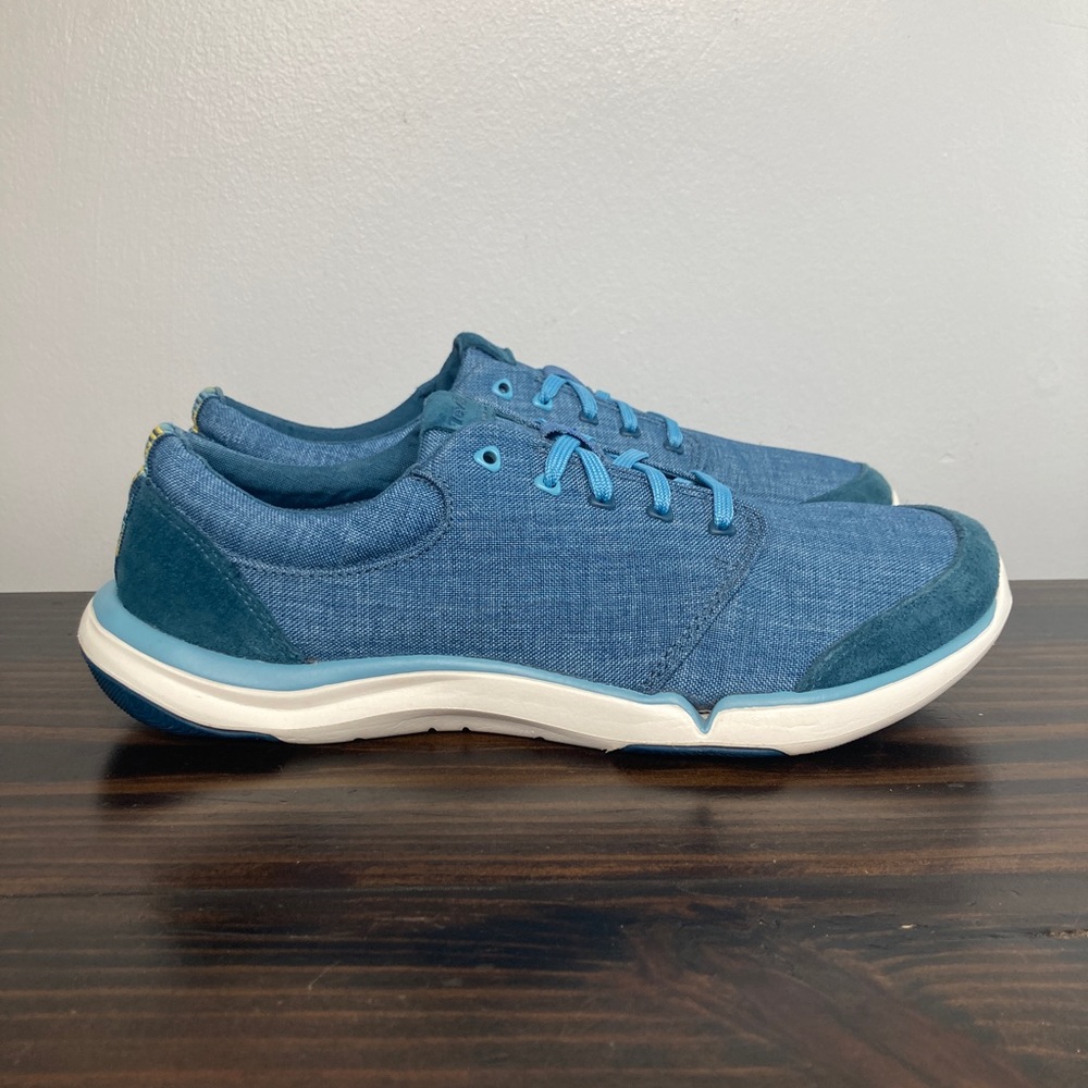 Teva Wander Blue Suede Canvas Casual Comfort Sneakers Womens Size 10